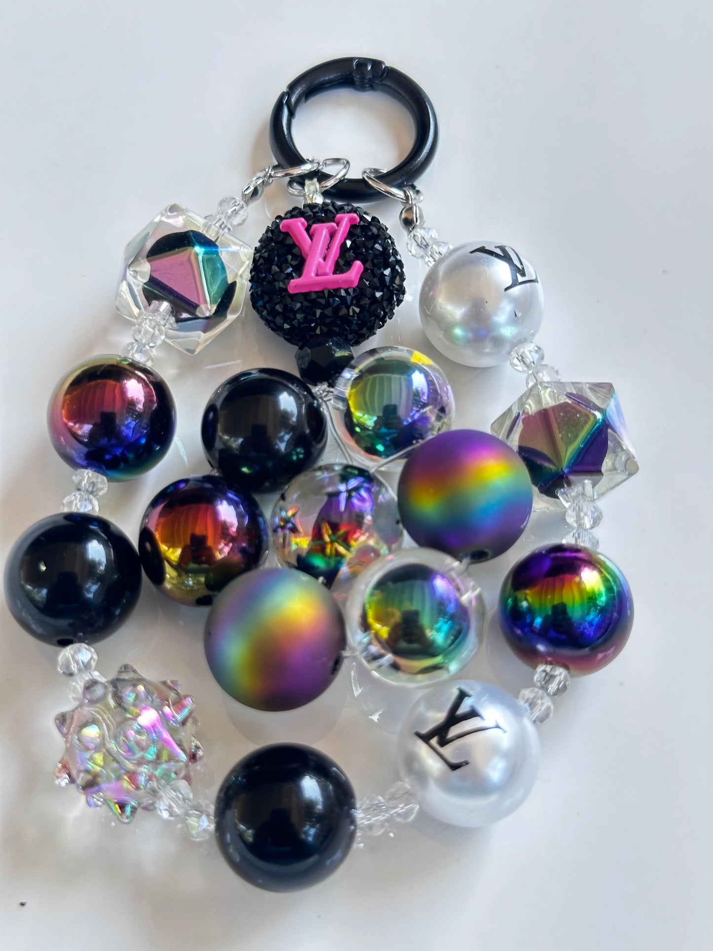 Crystal Black Phone Charm