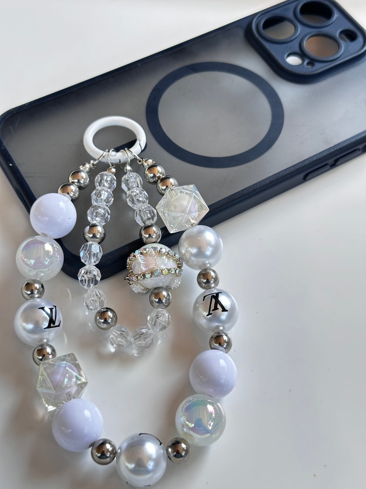 Faux Pearl Phone Charm