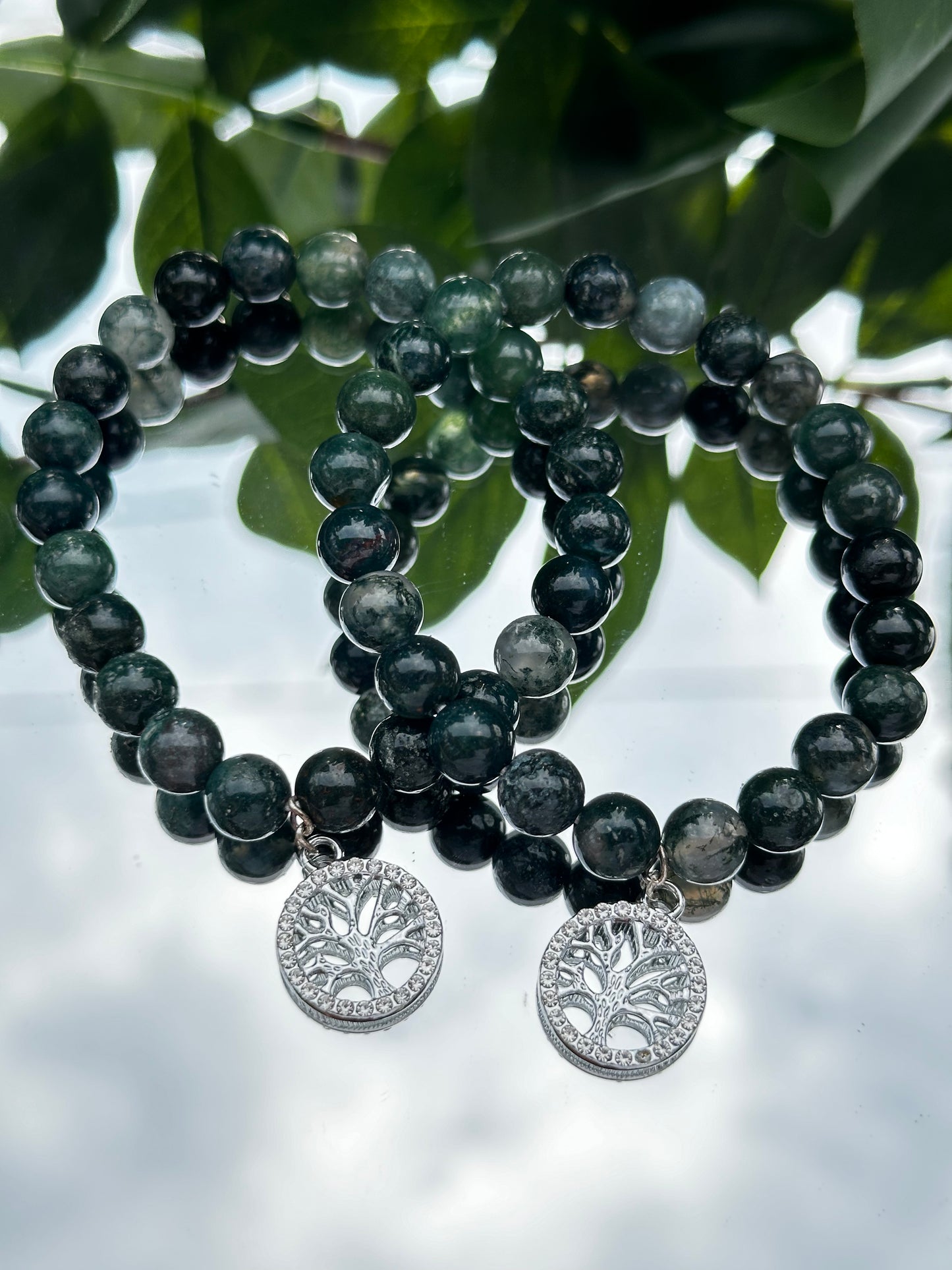 Indian Agate Bracelet with Tree of Life Charm