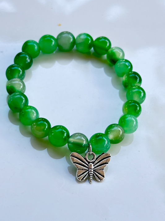 Aventurine Agate with Butterfly Charms